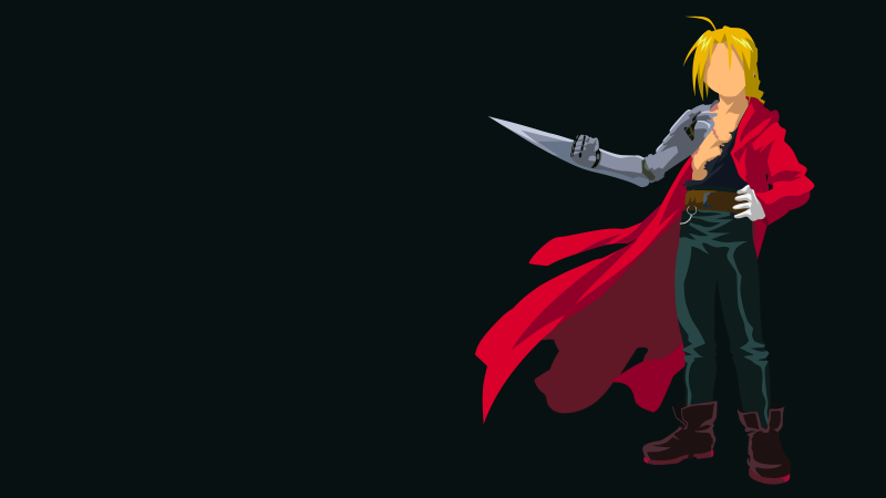 Edward Elric, Fullmetal Alchemist: Brotherhood, Dark background, 5K, 8K, Minimalist, Simple, Wallpaper