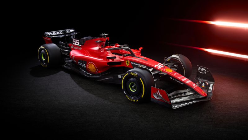 Ferrari SF-23, Formula One cars, 2023 Formula One World Championship, F1 Cars, 5K, 8K, Dark background, Wallpaper