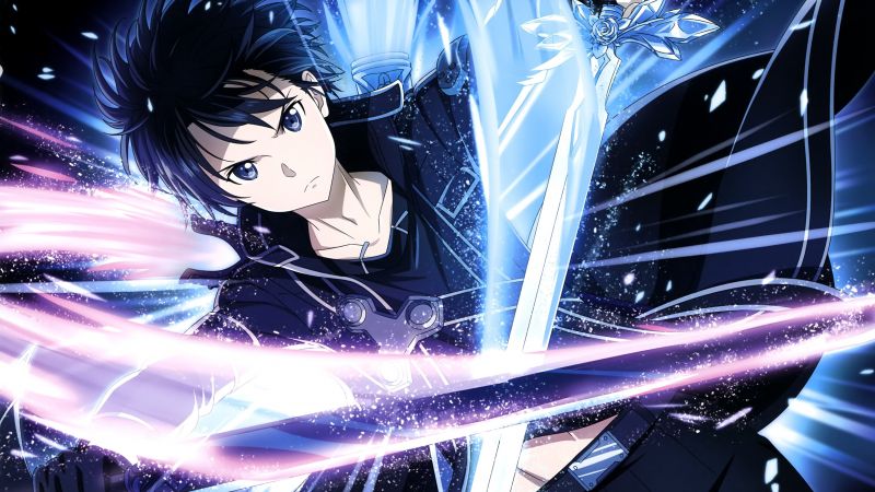 Kirito (Kirigaya Kazuto), Sword Art Online, SAO, Aesthetic anime, Wallpaper