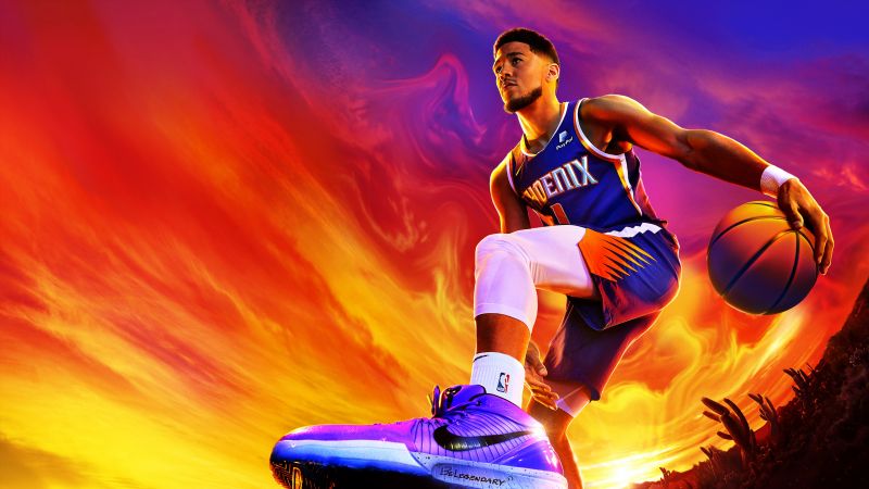 NBA 2K23, Devin Booker, PC Games, PlayStation 5, PlayStation 4, Xbox Series X and Series S, Nintendo Switch, Xbox One, Basketball game, NBA video game, 2023 Games, Wallpaper