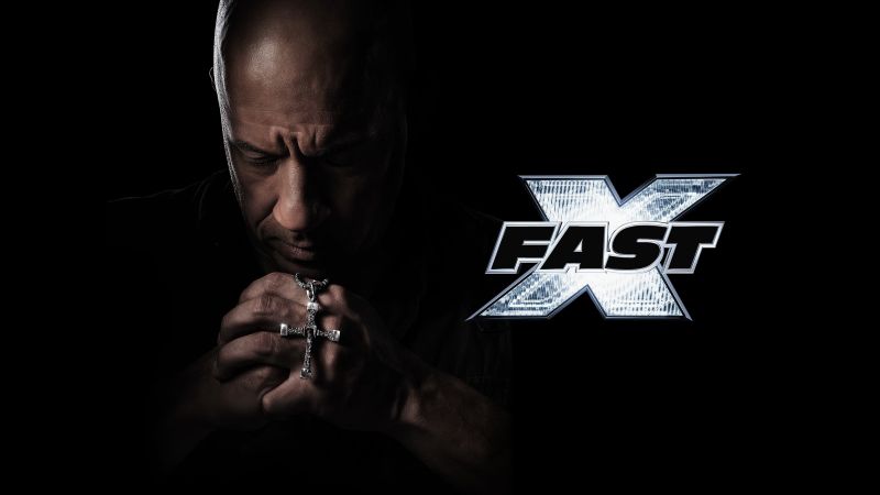 Fast X, Vin Diesel as Dominic Toretto, 2023 Movies, Black background, Wallpaper