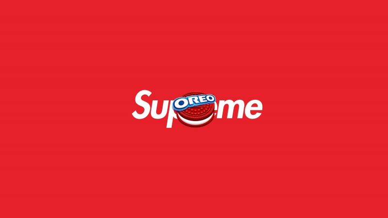 Cookies, Supreme, Oreo, Red background, Wallpaper