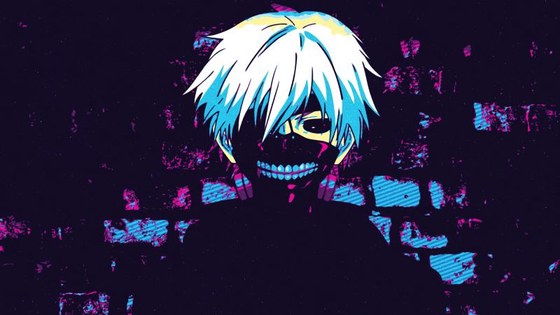 Ken Kaneki, Digital Art, Tokyo Ghoul, Dark background, Wallpaper