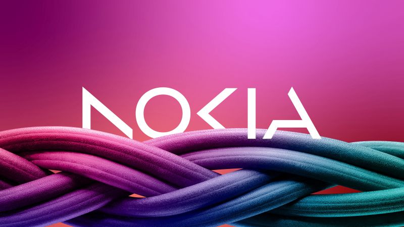 Nokia, Logo, Pink background, Wallpaper