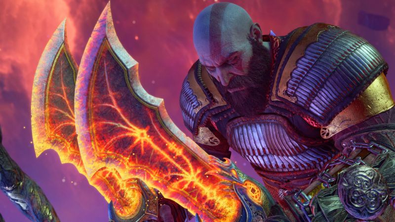 Kratos, Blades of Chaos, God of War Ragnarök, Wallpaper
