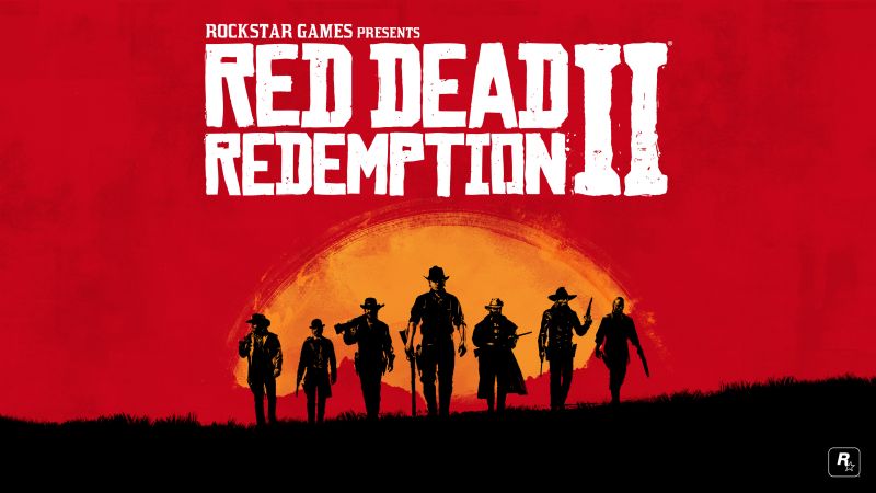 Red Dead Redemption 2, Rockstar Games, Red background, PC Games, PlayStation 4, Xbox One, Wallpaper