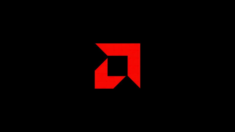 AMD, Minimal logo, Black background, Simple, Wallpaper