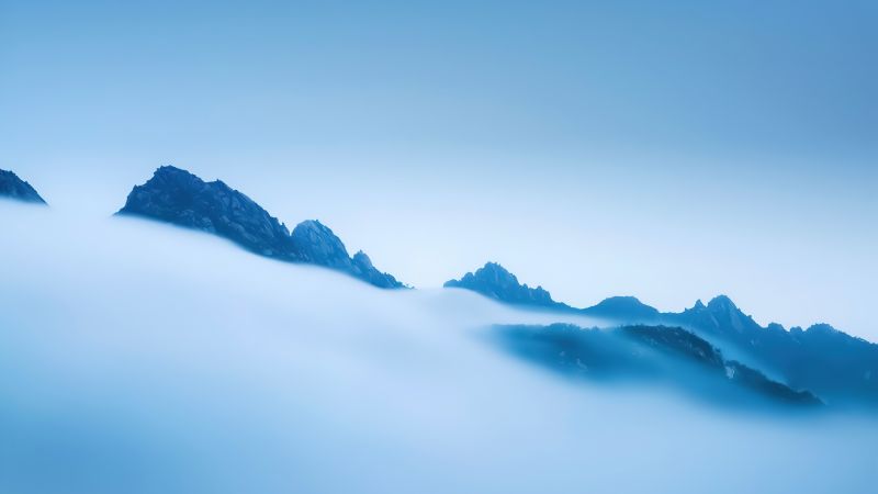 Above clouds, Mountains, Mist, Fog, HONOR Magic Vs, Stock, Wallpaper