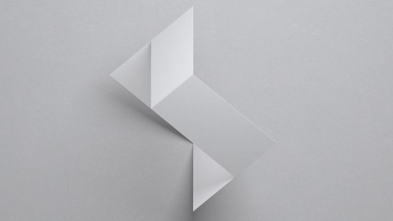 Microsoft Design, Origami, White background, 3D background, Wallpaper
