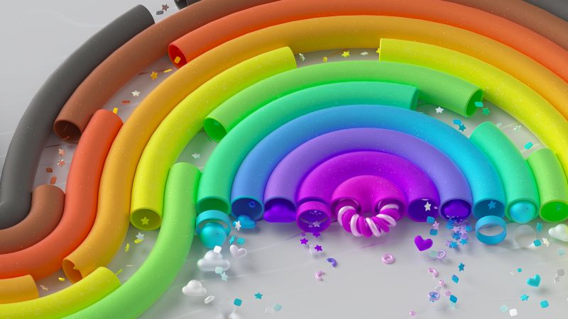 Microsoft Pride, Colorful background, LGBTQ, Abstract rainbow, Microsoft Design, Surreal, 3D background, Aesthetic, Wallpaper