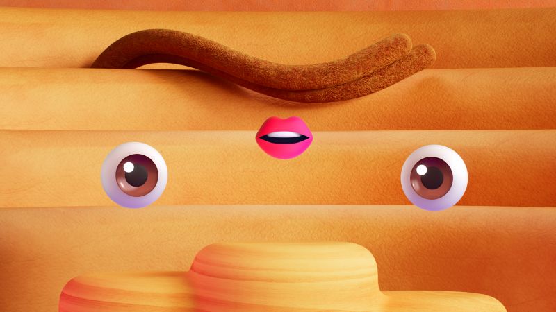 Emoji, Eyes, Pink lips, Microsoft Design, Wallpaper
