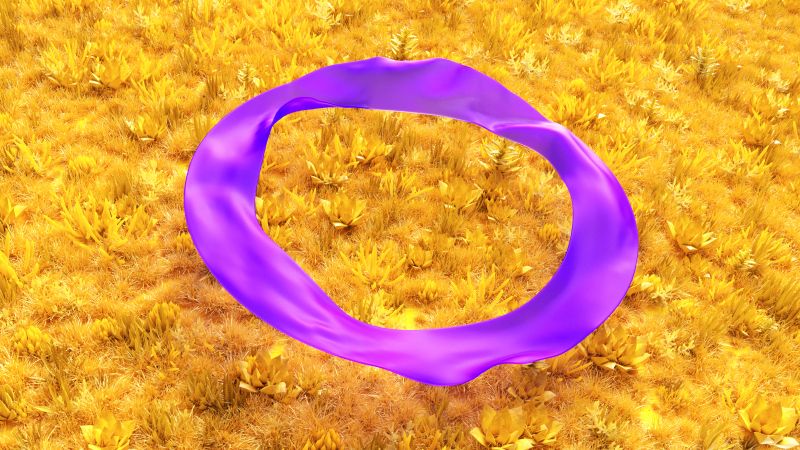 Microsoft Pride, Yellow field, Purple ribbon, Yellow background, Wallpaper