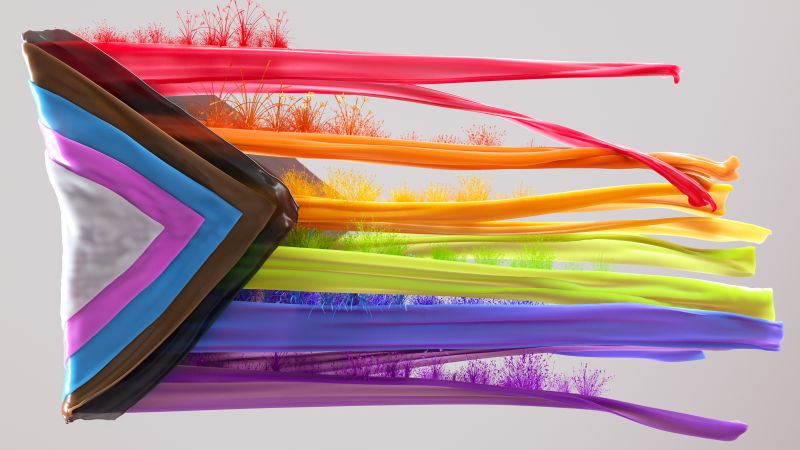 Microsoft Pride, LGBTQ, Colorful flag, Surreal, Aesthetic, Wallpaper