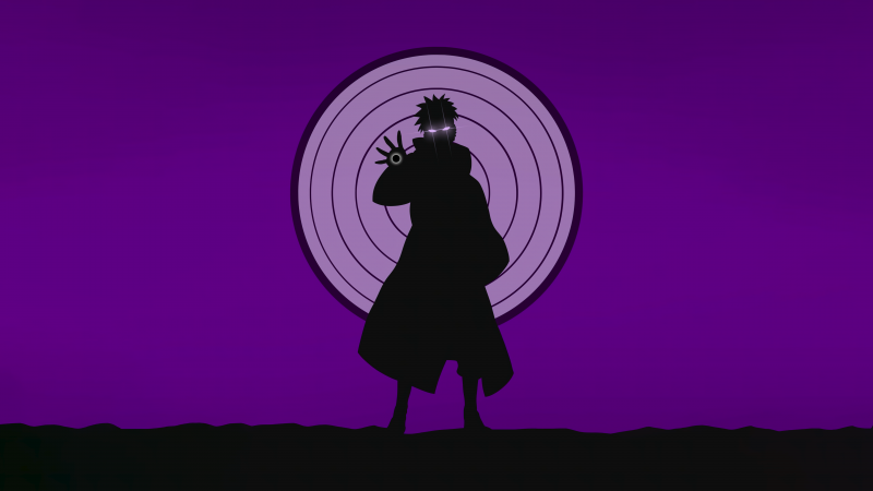 Pain, Naruto, Indigo background, Purple background, 5K, Minimalist