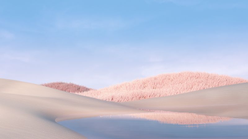 Landscape, Blue sky, Microsoft Surface Laptop, Stock, 5K, 8K, Wallpaper