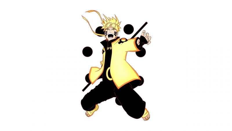 Naruto Uzumaki, Six Paths Sage Mode, White background, 5K, Rikudo Sennin Modo, Wallpaper