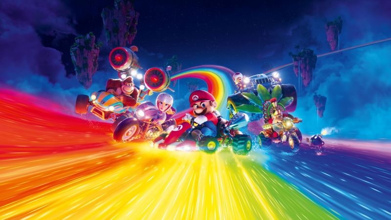 The Super Mario Bros. Movie, 8K, Movie poster, Princess Peach, Mario, Toad, 5K, 2023 Movies, Animation movies, Wallpaper