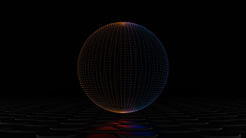 Sphere, 3D model, Dark background, 5K, 8K, Wallpaper