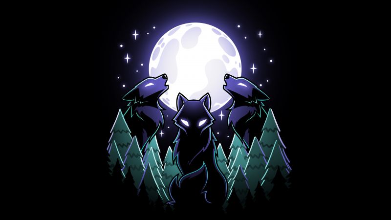 Wolves full moon 