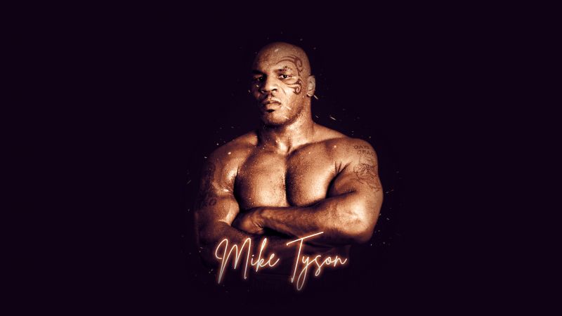 Mike Tyson, American, Boxer, Athlete, Iron Mike, Dark background, Wallpaper