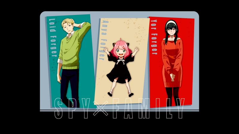 Spy x Family, AMOLED, Loid Forger, Anya Forger, Yor Forger, Wallpaper