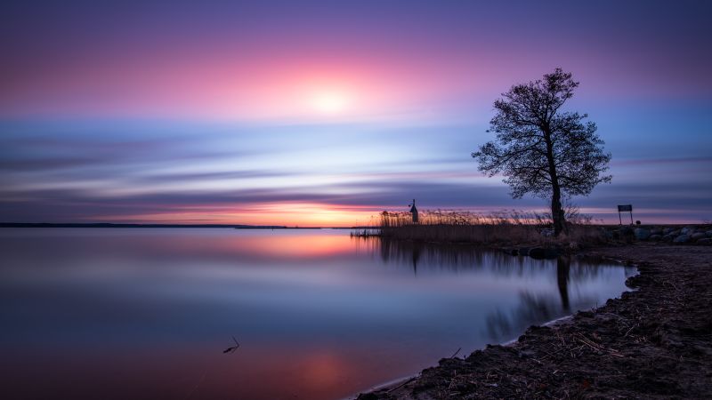 Roxen Lake, Sweden, Sunrise, Morning, Landscape, Outdoor, 5K, Wallpaper