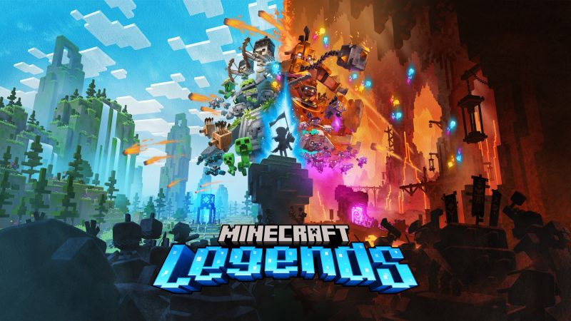 Minecraft Legends, 2023 Games, PC Games, Nintendo Switch, PlayStation 4, PlayStation 5, Xbox One, Xbox Series X and Series S, Wallpaper