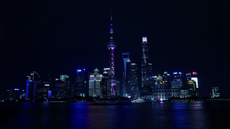 Shanghai, China, Cityscape, Night, City lights, Reflection, 5K, Wallpaper