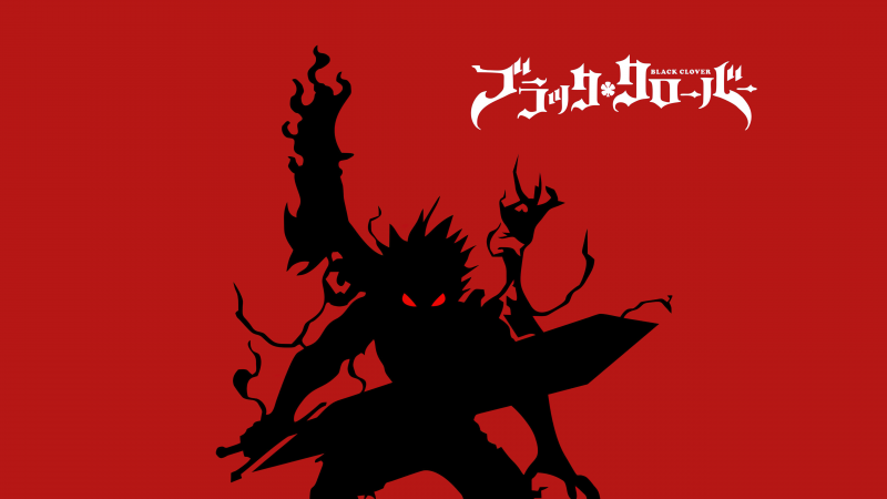 Asta Demon, Black Clover, Silhouette, Red background, 5K, Wallpaper