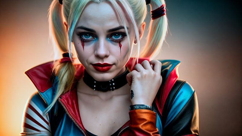 Harley Quinn, DC Comics, Cosplay, AI art, Wallpaper
