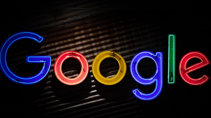 Google logo, Dark background, 5K