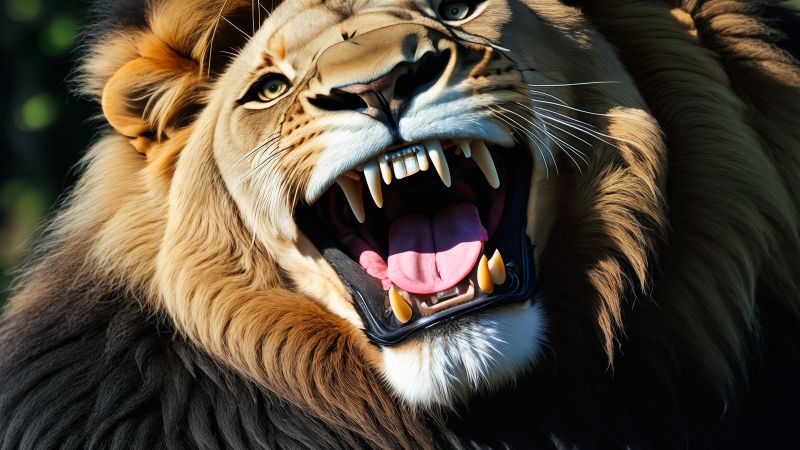 Lion ai art roaring 