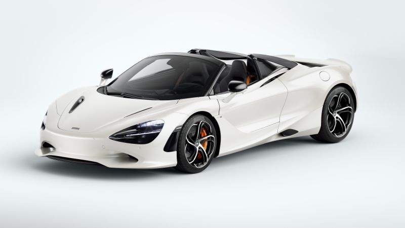 McLaren 750S Spider, 5K, White cars, 2023, Wallpaper