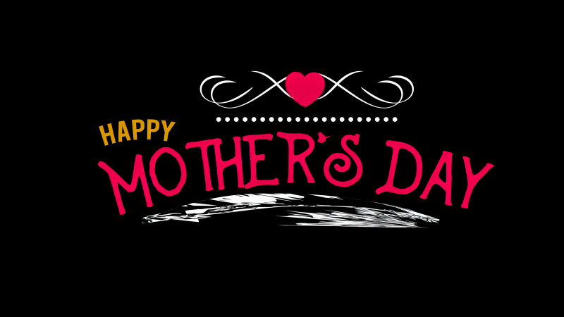 Happy Mother's Day, AMOLED, Black background, Wallpaper