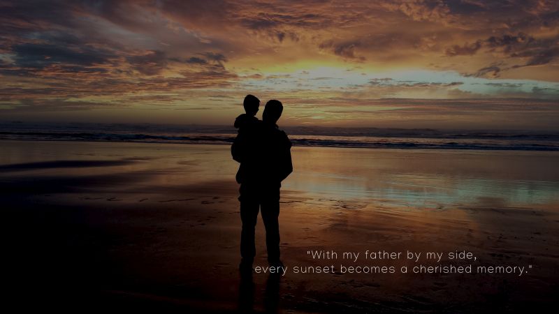 Father - Son, Happy Fathers Day, Beach, Silhouette, Dad quotes, Wallpaper