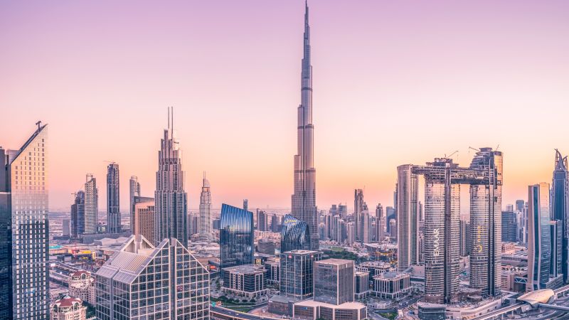 Burj Khalifa, Dubai, Skyscraper, Cityscape, Skyline, Modern architecture, Blue hour, Metropolitan, Urban, Wallpaper