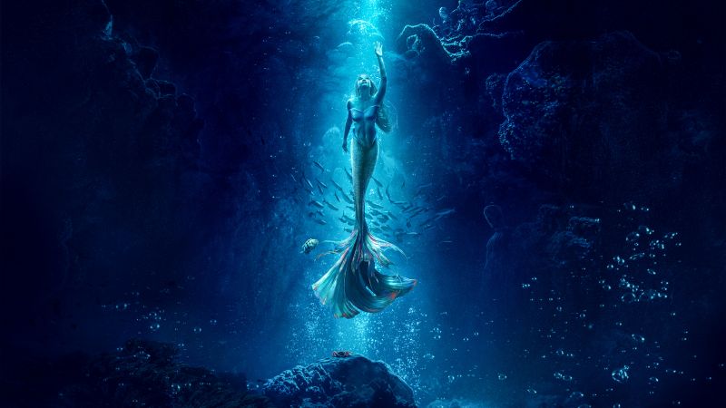 The Little Mermaid, 8K, Halle Bailey as Ariel, Disney movies, Disney Princess, 2023 Movies, 5K, Wallpaper