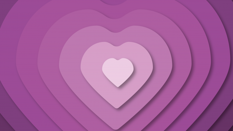 Love hearts, Heart Background, Purple background, Purple aesthetic, 5K