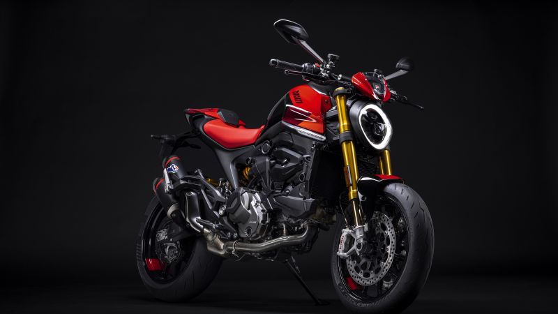 Ducati Monster SP, Sports bikes, 2023, Dark background, Wallpaper