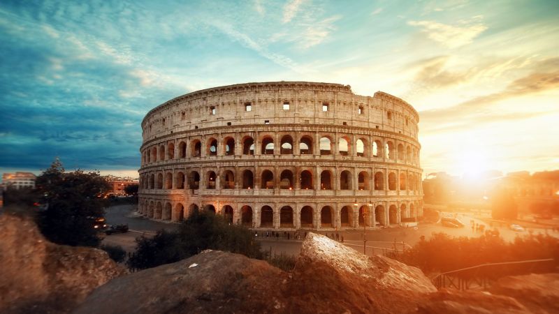 Colosseum, Amphitheater, Historical structure, Rome, Ancient architecture, Italy, Wallpaper