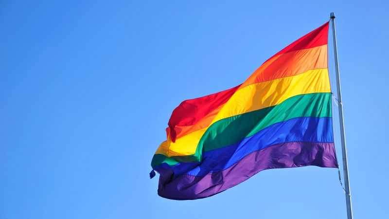 Pride flag, LGBTQ, Rainbow, Blue Sky, Wallpaper