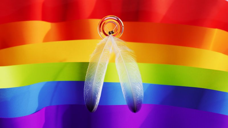 Ribbons, Rainbow, LGBTQ, Pride, Feathers, Colorful background, Wallpaper