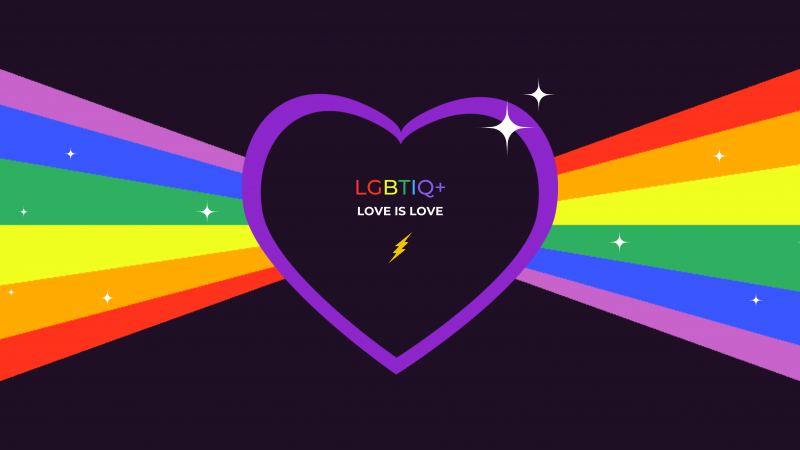 Love Is Love, LGBTQ, Rainbow, Love heart, Purple Heart, 5K, Wallpaper