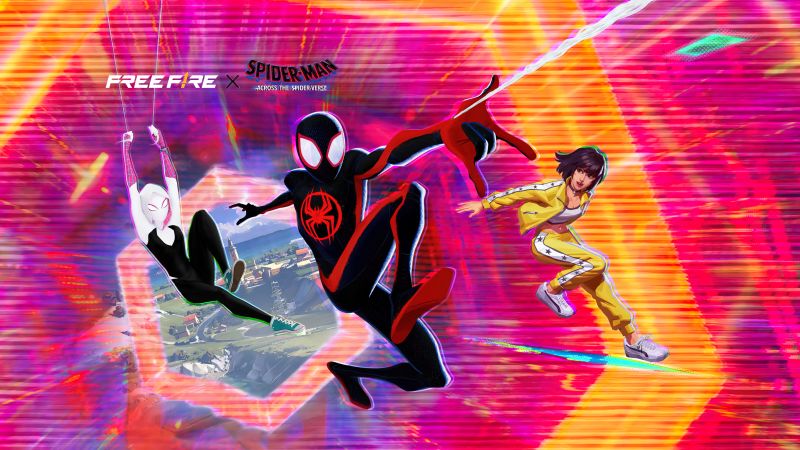 Spider-Man: Across the Spider-Verse, Free Fire, Spider-Gwen, 5K, Spiderman, Wallpaper