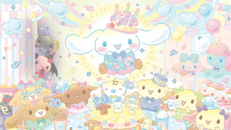 Cinnamoroll, Birthday, 5K, Cute cartoon, Wallpaper