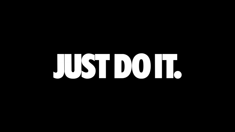 Just Do It, Black background, 8K, Nike, Wallpaper