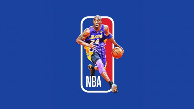 Kobe Bryant, NBA, Lakers, Blue background, Wallpaper
