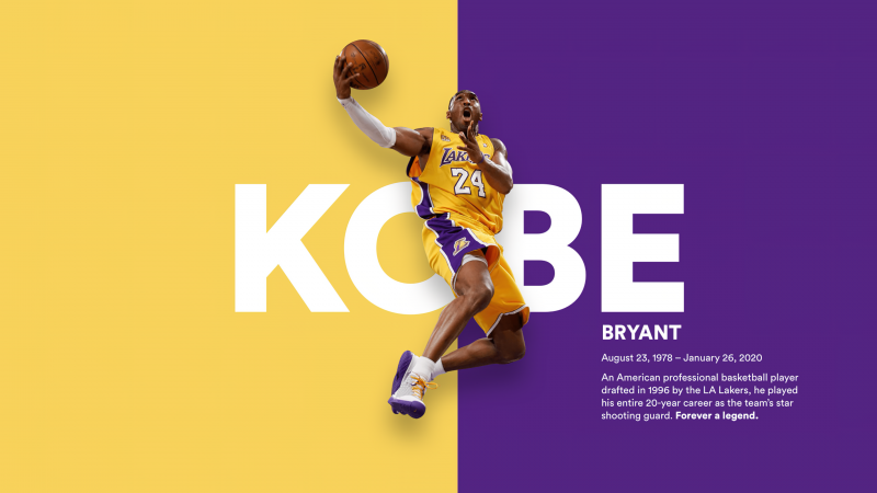 Kobe Bryant, Tribute, Los Angeles Lakers, American basketball player, Wallpaper