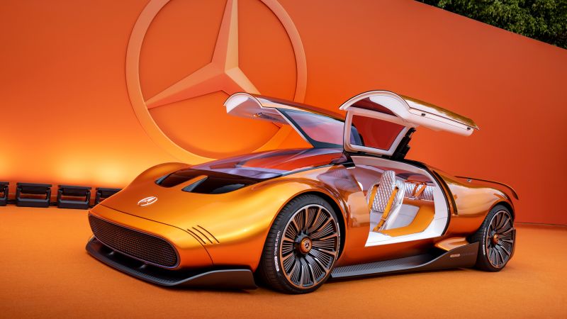 Mercedes-Benz Vision One-Eleven, Electric cars, 5K, Orange, Wallpaper