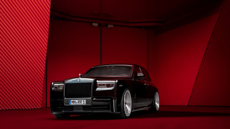 Rolls-Royce Phantom, SPOFEC, 2023, Black cars, Red, 5K, 8K, Wallpaper